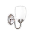 1 Light Vanity Lamp In Brushed Nickel Finish White Satin Etched Glass