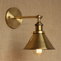 1 Light Wall Sconce With Metal Cone Shade Brass