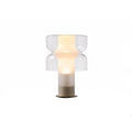 1 Light White Frosted Glass Table Lamp With A Clear Glass Shade