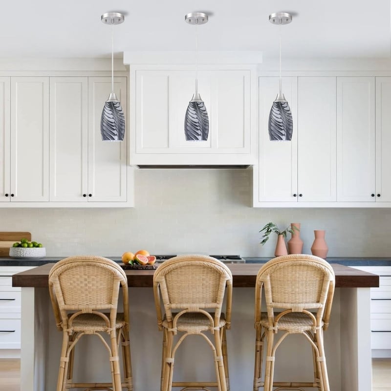 1 Pack Bulb Light Stainless Steel Glass Hanging Light Gray Pendant Light N A