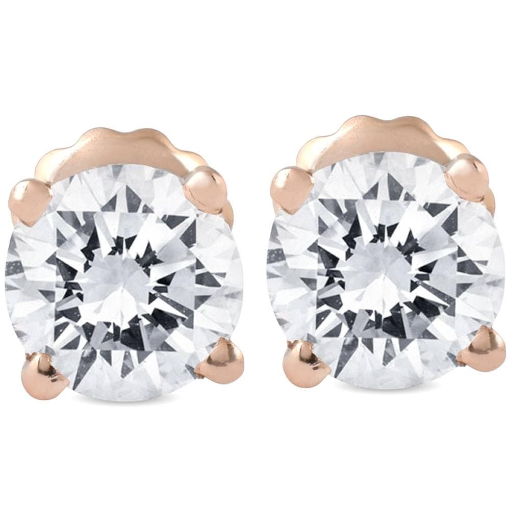 Bliss 14K Rose Gold 1 Ct Tdw Diamond Studs White