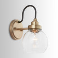 1 Light Aged Brass Black Wall Sconce