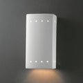 Closed Top Perferated Rectangular Outdoor Ceramic 1 Light Sconce