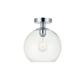 1 Light Flush Mount With 10 Inch Clear Glass