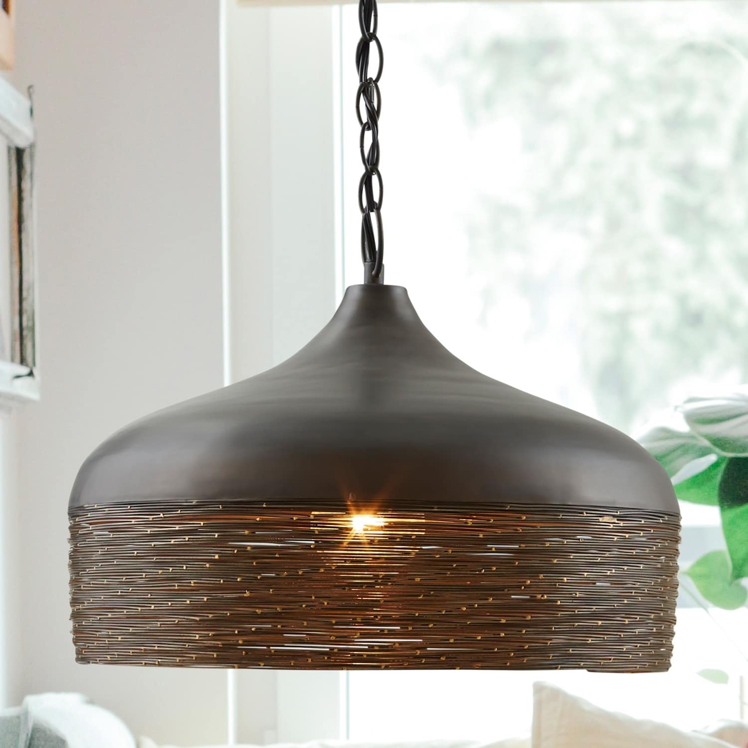 1 Light Grey Iron Pendant