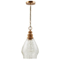 1 Light Light Wood Glass Pendant