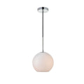 1 Light Pendant With 8 Inch Frosted White Glass