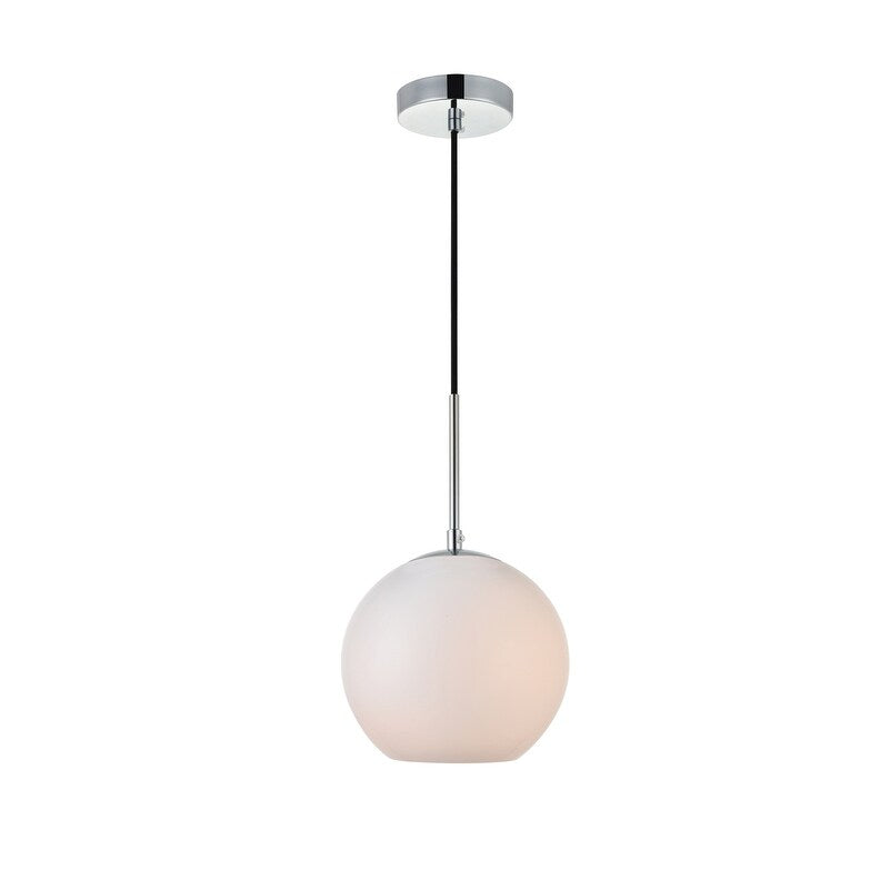 1 Light Pendant With 8 Inch Frosted White Glass