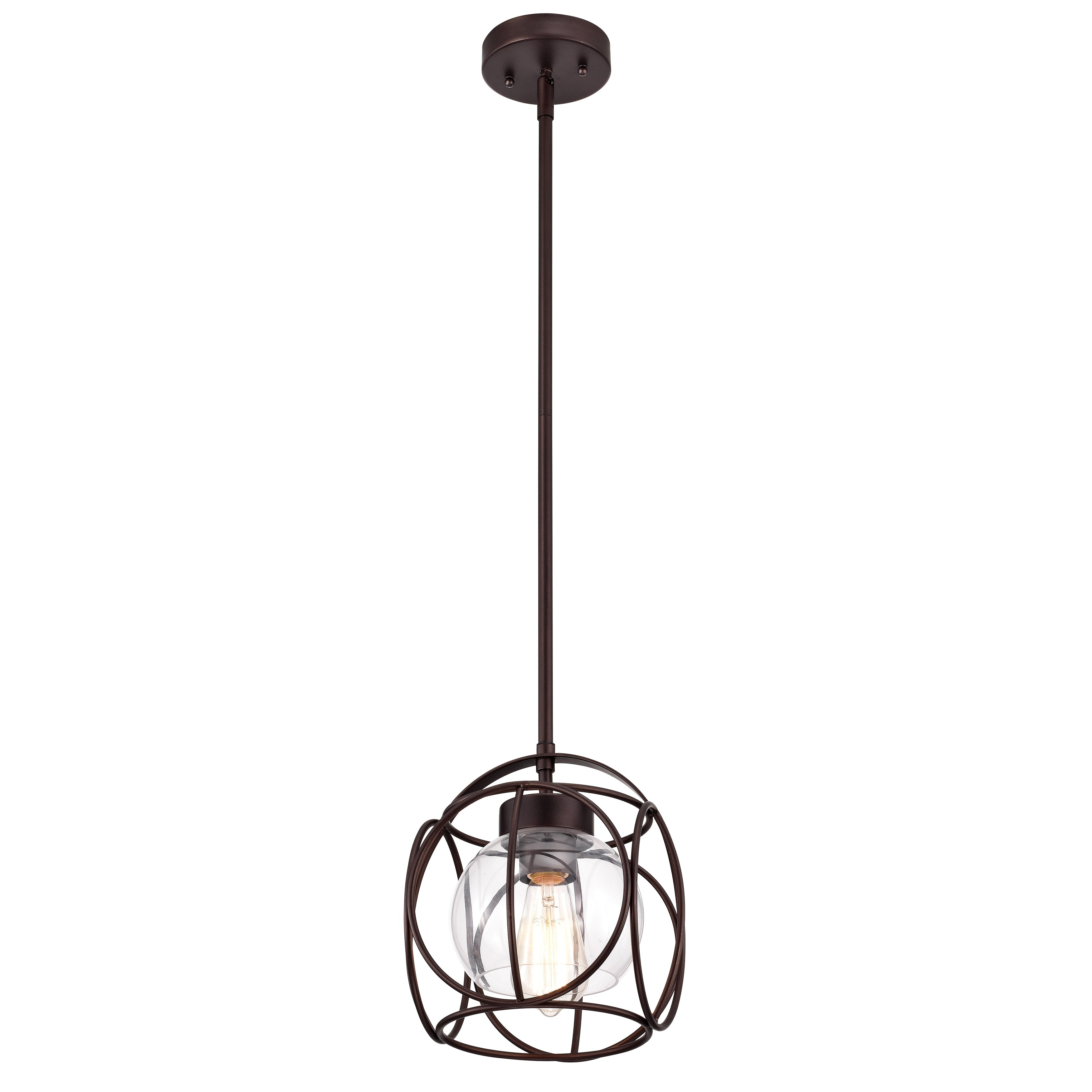 1 Light Oil Rubbed Bronze Hanging Pendant