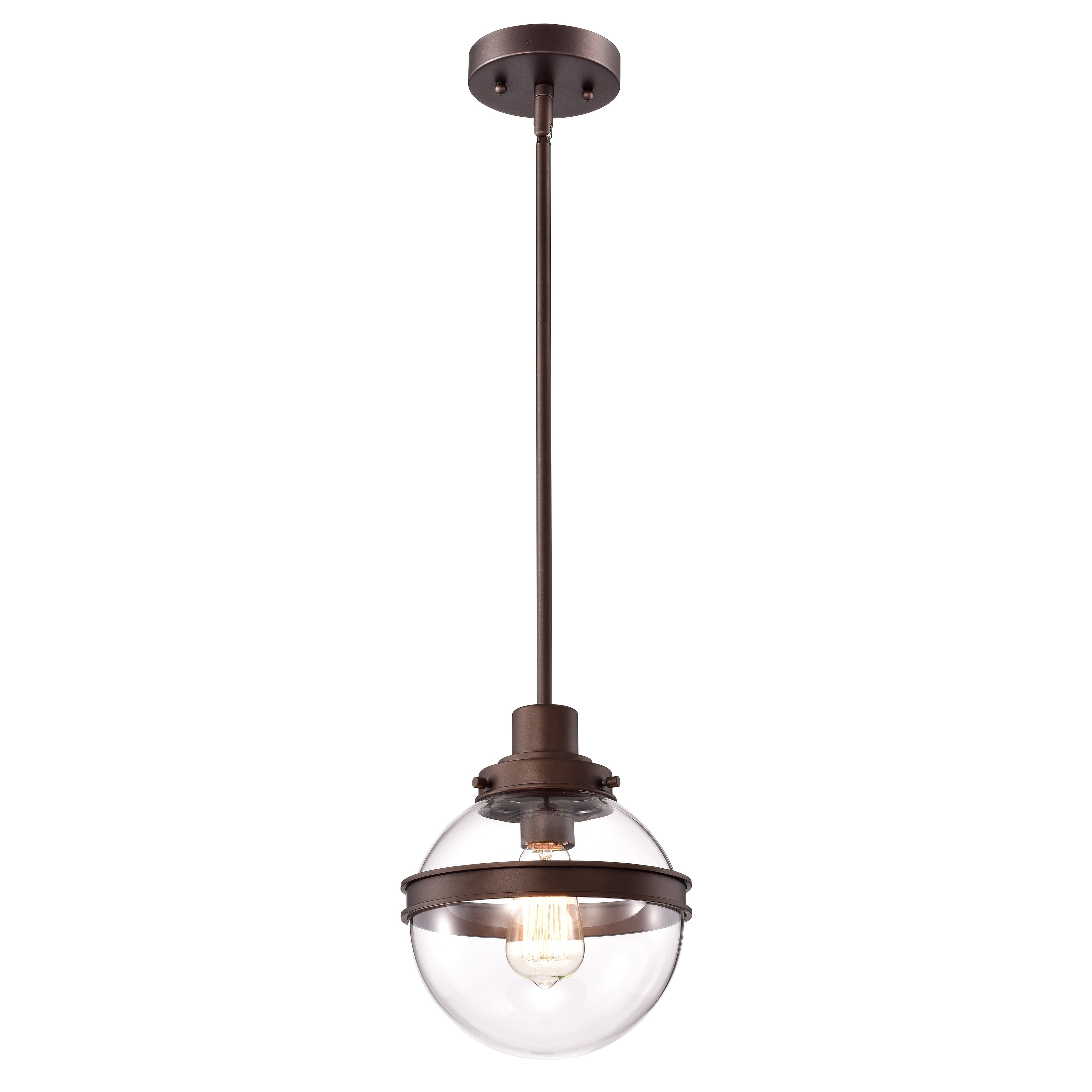 1 Light Oil Rubbed Bronze Hanging Pendant