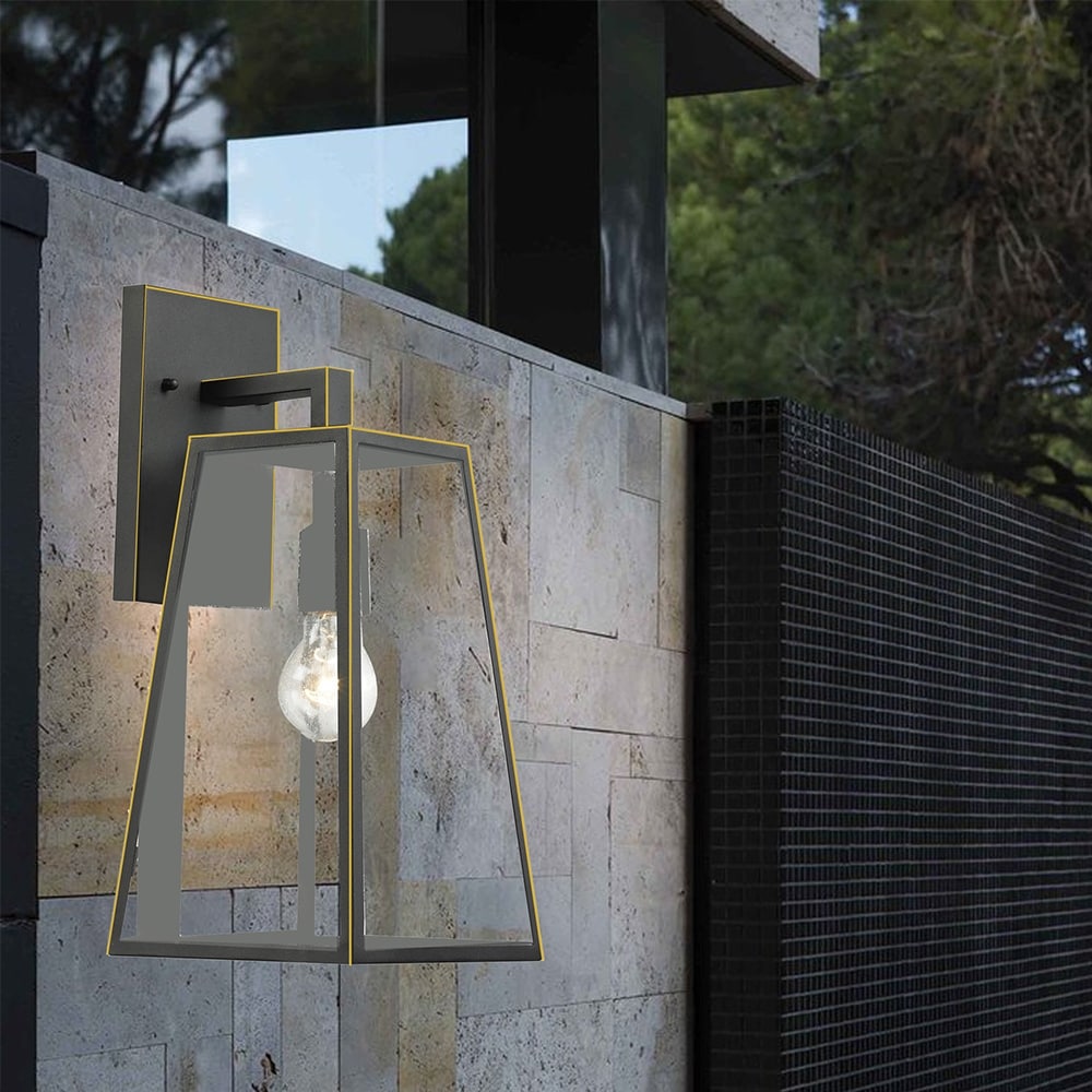 1 Light Outdoor Wall Mounted Lighting In Imperial Black Finish