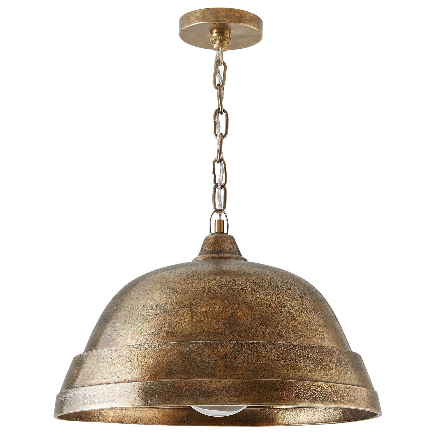 1 Light Oxidized Brass Pendant
