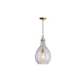 1 Light Patinaed Brass Pendant
