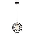 1 Light Textured Black Burnished Brass Hanging Pendant