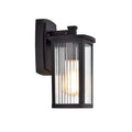 1 Light Textured Black Outdoor Wall Lantern