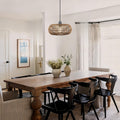1 Light Bulb Light Metal Rattan Light Fixture Black Brown Pendant Light N A