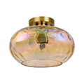 1 Light Lampshade Glass Shade Brass Metal Light Fixture Amber Glass Lampshade Light N A