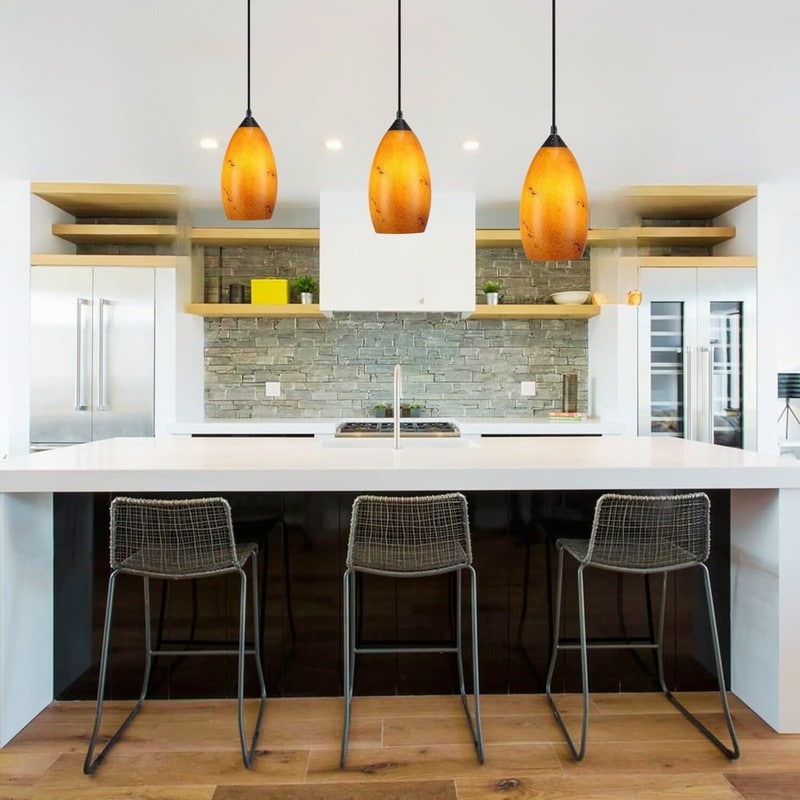 1 Pack Hanging Light Glass Metal Dining Room Light Black Oil Rubbed Bronze Pendant Light N A