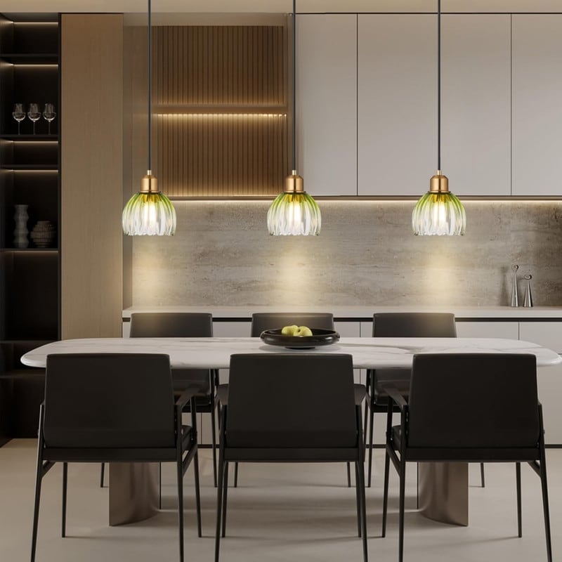 1 Pack Light Bulb Metal Glass Light Fixtures Green Gold Black Pendant Light N A