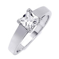 1.00 Ct Princess Cut Solitaire Engagement Ring Sterling Silver
