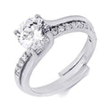 1.45 Ct Interlocking Wedding Band Bridal Ring Set Silver Size 5 9