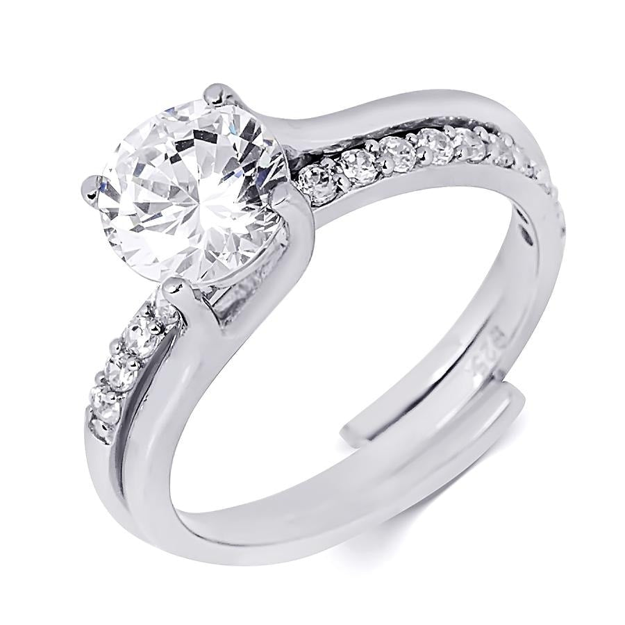 1.45 Ct Interlocking Wedding Band Bridal Ring Set Silver Size 5 9