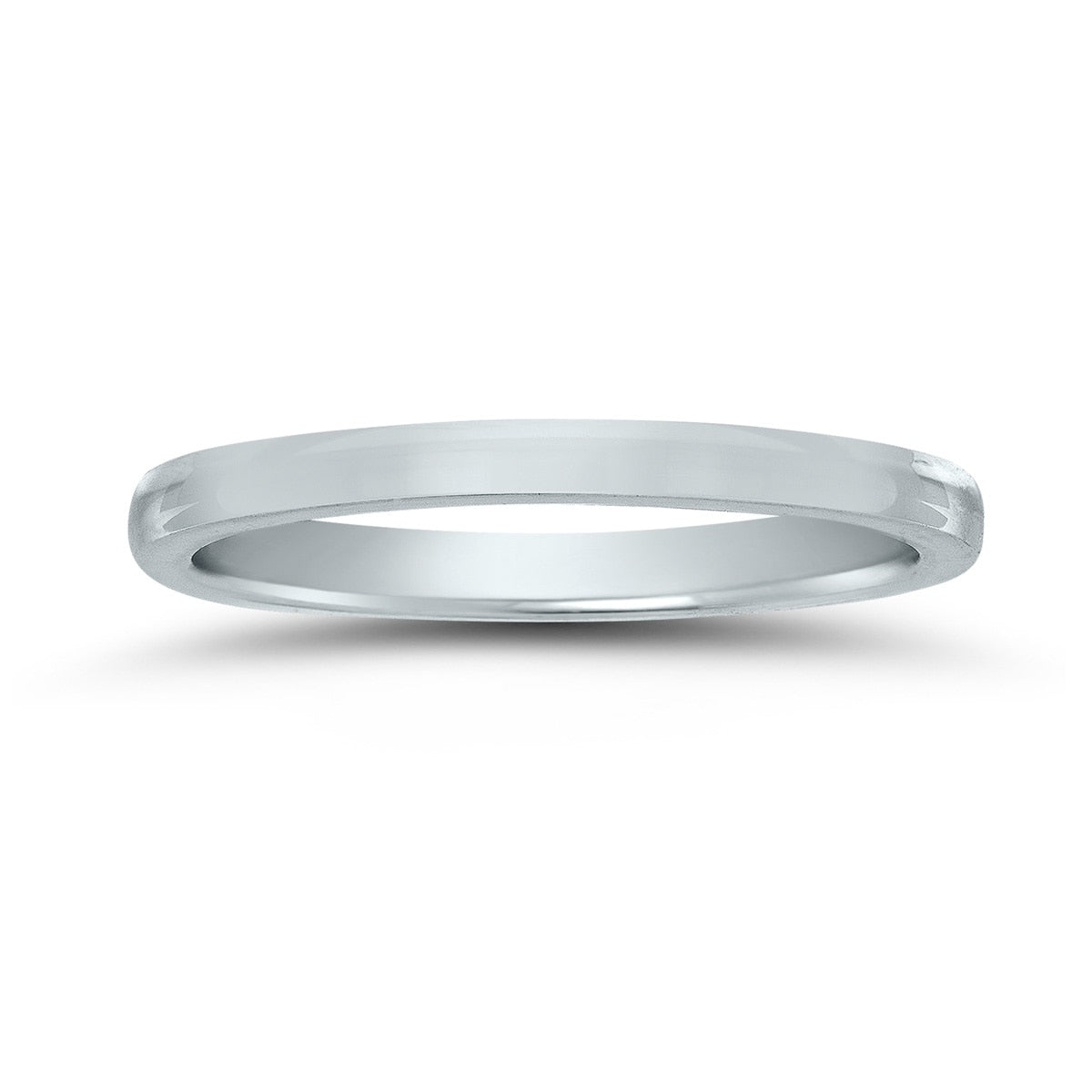 1.5Mm European Contour Wedding Band In 14K White Gold