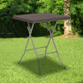 23.5 Square Rattan Plastic Folding Table