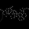 10 B O Led Warm White Pom Pom Garland Christmas Lights 3.25 Clear Wire.