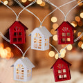 10 B O Led Warm White Metal House Christmas Lights 6.5 Clear Wire