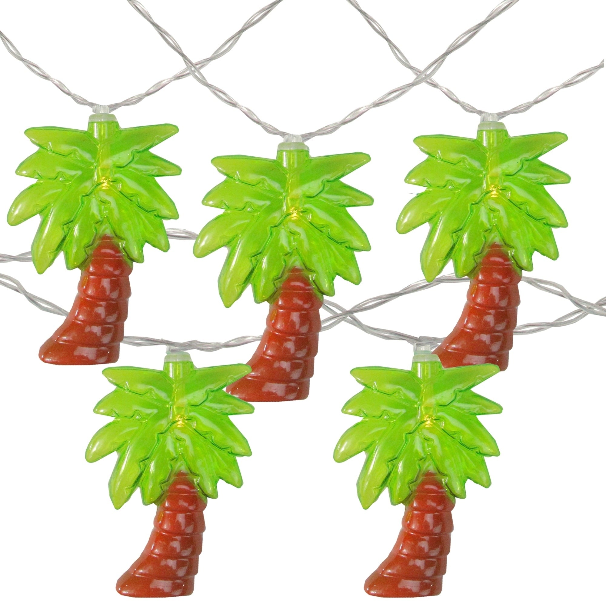 10 Battery Operated Palm Tree Summer Led String Lights 4.5Ft Clear Wire