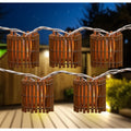 Set Of 10 Tropical Tiki Bamboo Summer Garden Patio Christmas Lights White Wire