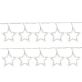Set Of 10 Clear Twinkling Star Icicle Christmas Lights White Wire