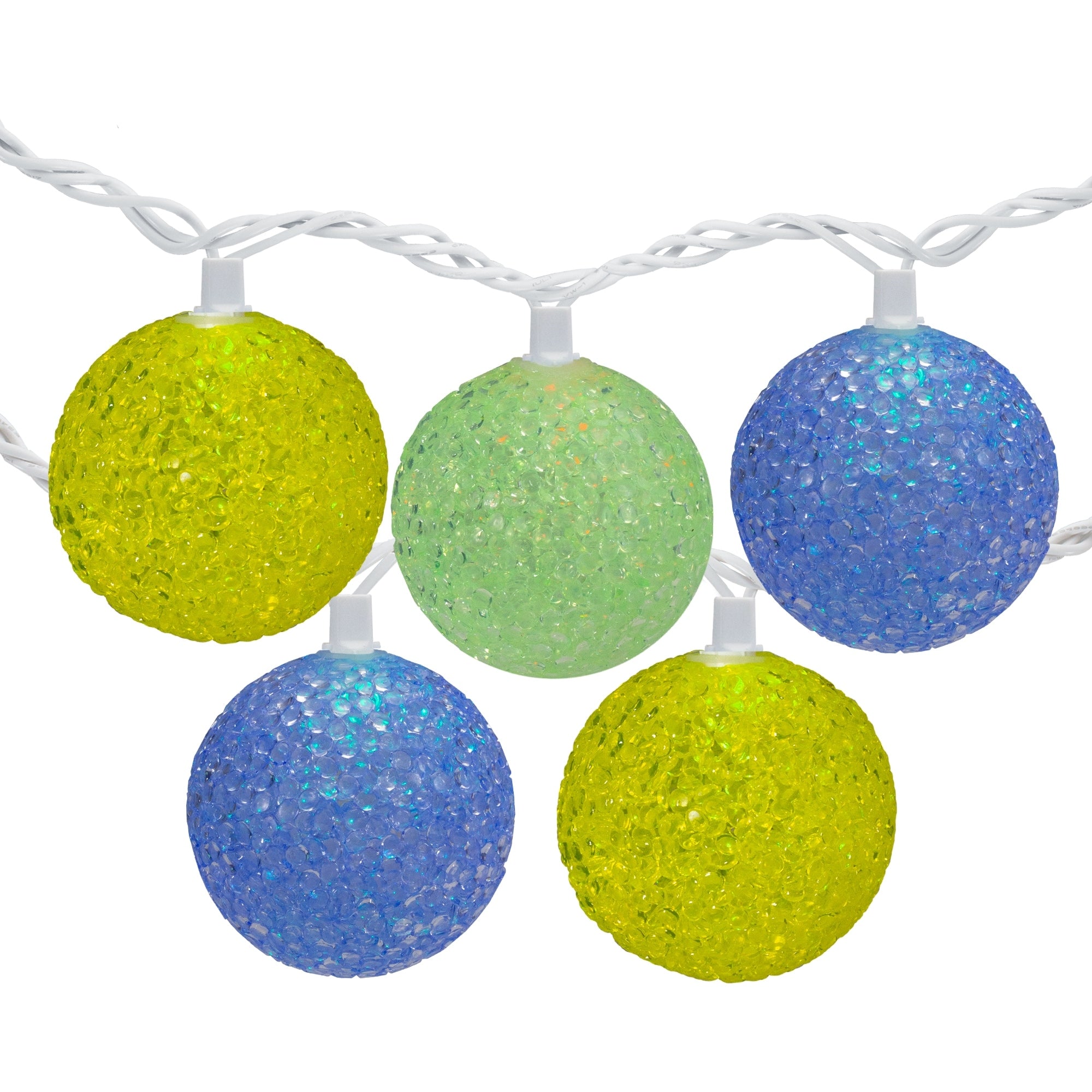 10 Count Led Color Changing Sparkle Globe Patio Lights 7.5 Ft White Wire N A