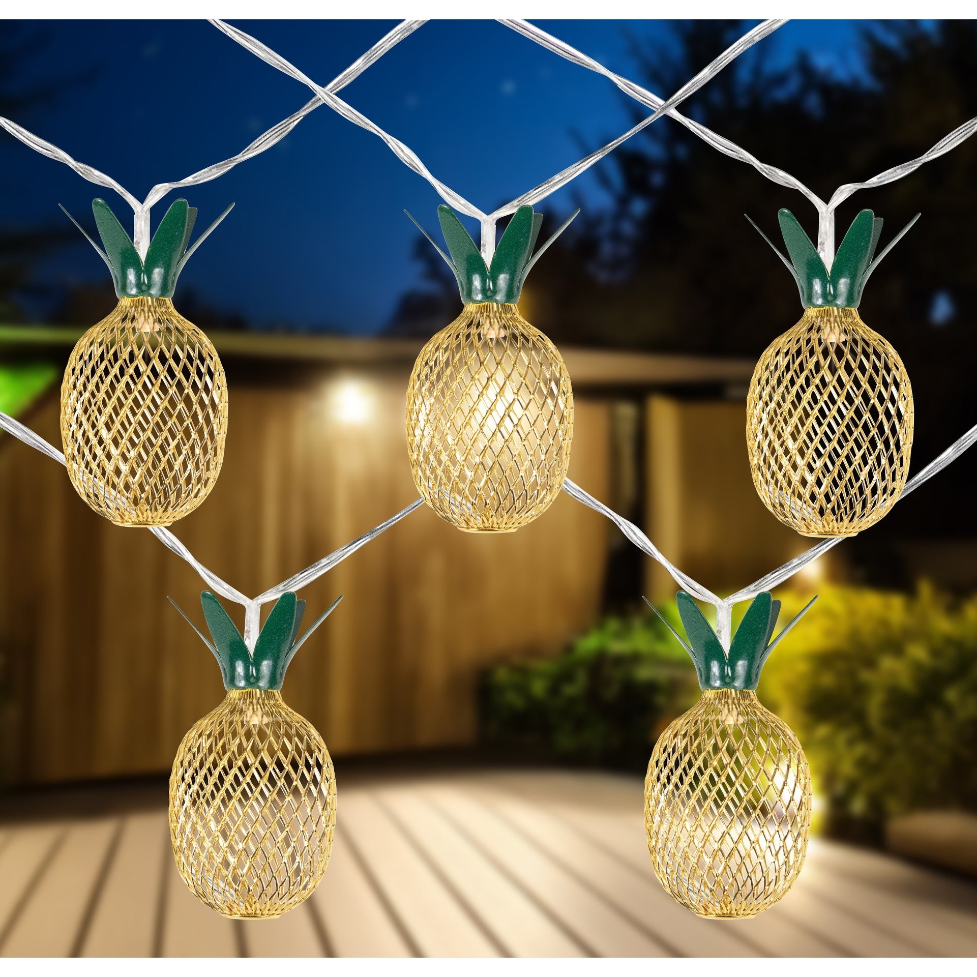 10 B O Led Warm White Pineapple Christmas Lights 3 Clear Wire