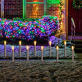 Set Of 10 Lighted C7 Candle Christmas Pathway Markers Clear Lights