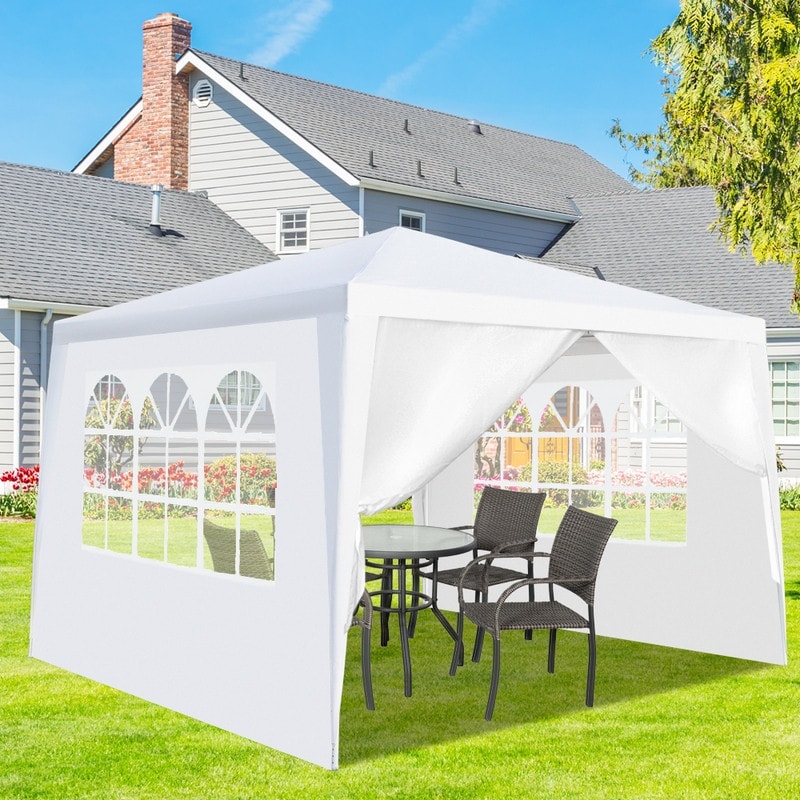 10X10Ft Upgraded Outdoor Gazebos Wedding Party Canopy Tent 4 Sides N A