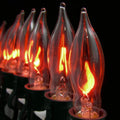 10 Flickering Amber Flame C7 Halloween Lights 9 Ft Black Wire