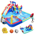 10 In 1 Inflatable Slide Water Park Bouncing House Garden With Splash Pool Water Gun Basketball Climbing Wall
