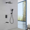 10 Inch Wall Mount Tub Shower System With Hand Shower Single Handle Waterfall Shower Faucet Set With Pressure Balance Valve