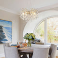 10 Light Chandelier Maple Leaf Crystal Ceiling Lamp 10 Lights Modern Ceiling Ceiling Hanging Light Fixture No Included Bulbs