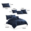 10 Piece King Polyester Comforter Set With Geometric Oblong Print Dark Blue