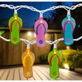 10 Count Summer Flip Flop Novelty String Lights 7.25Ft White Wire N A