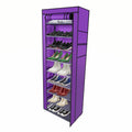 10 Layers 9 Lattices Non Woven Fabric Shoe Rack Black