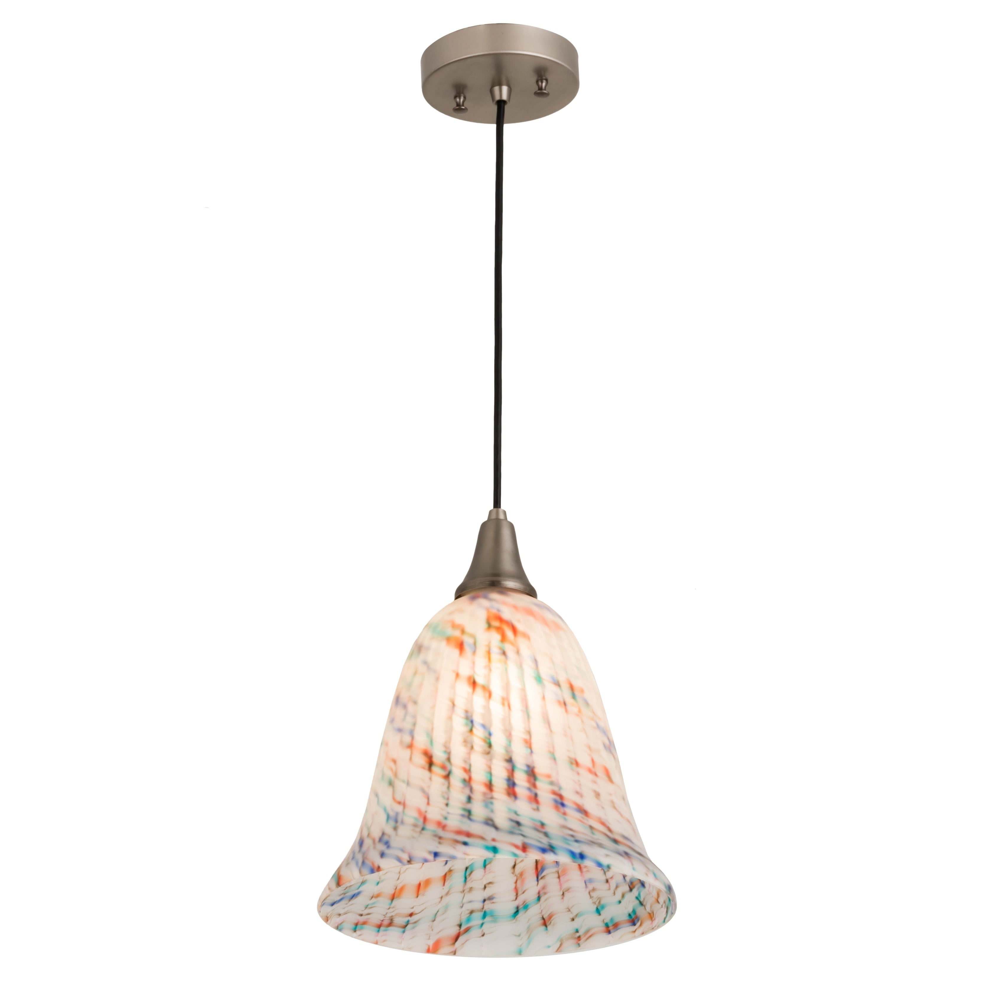 10 W Peacock Pate De Verre Pendant