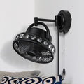 Industrial Walnut Finish 8 Inches Wall Mount Fan