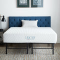 Lucid Comfort Collection 10 Surecool Queen Size Gel Memory Foam Mattress With Platform Frame