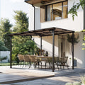 10 X 10 Outdoor Pergola Gazebo Wall Mounted Lean To Metal Awning Gazebo With Roof Large Heavy Duty For Patio Decks Backyard
