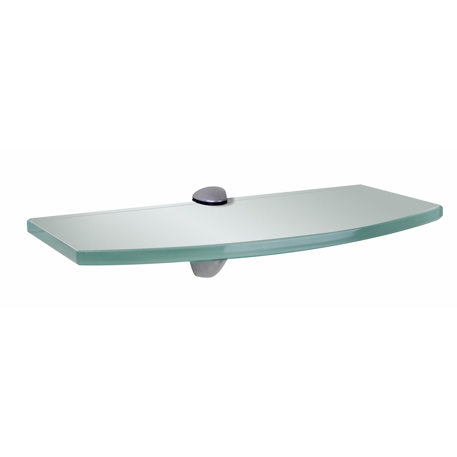 Opaque Glass Silvertone Metal 10 Inch X 4 Inch Hobby Shelf