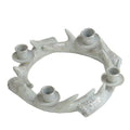 10.25 Silver Distressed Finish Antler Wreath Candle Holder N A